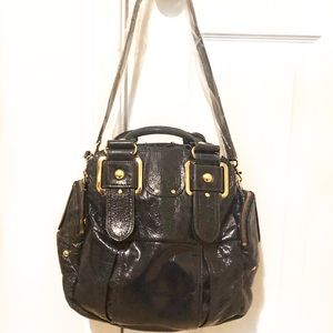 Hype Leather Satchel-Navy